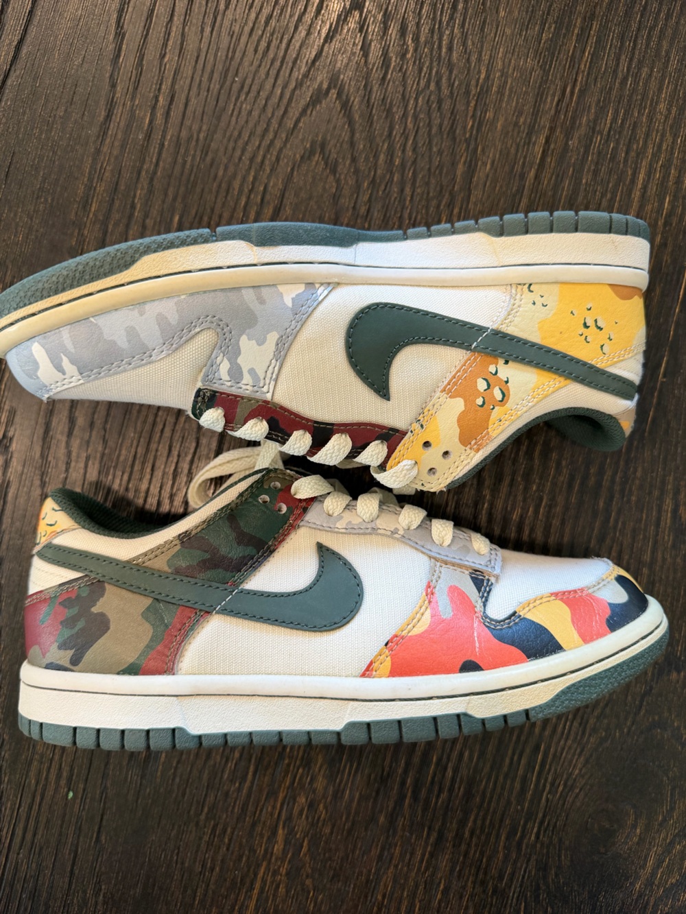 Nike | Dunk Low SE Sail Multi-Camo | Size 4.5Y